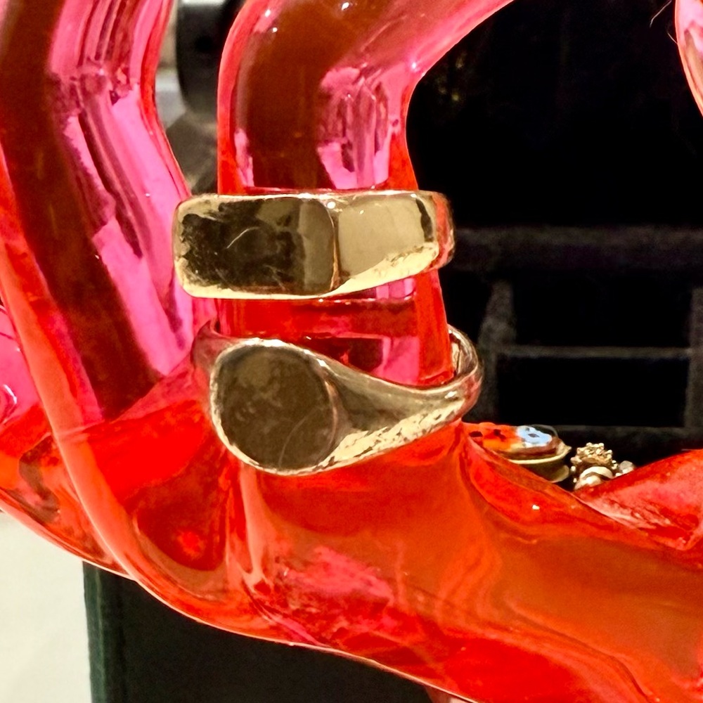 Chic Gold Rings on Pink Display